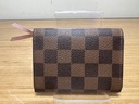 Authentic Louis Vuitton Damien Ebene Canvas Coin Purse Rose w/ Entrupy COA buy