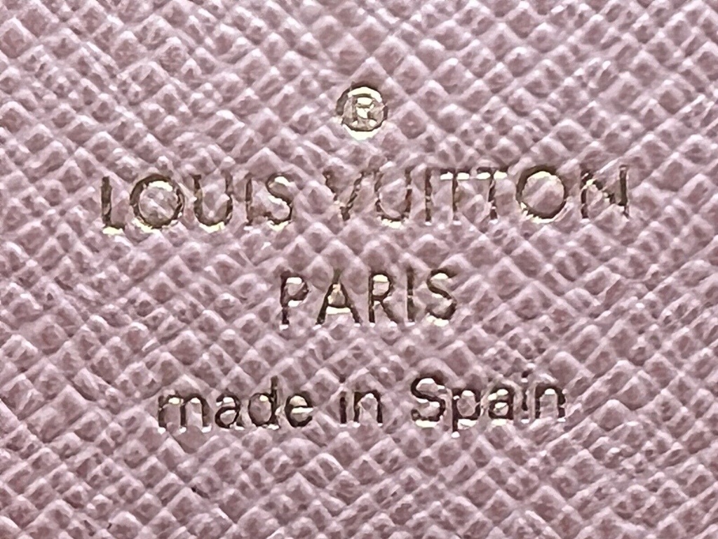 Authentic Louis Vuitton Damien Ebene Canvas Coin Purse Rose w/ Entrupy COA #1