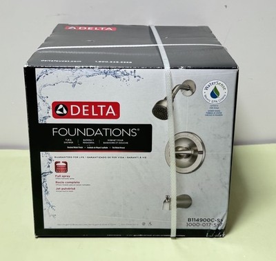 Delta B114900C-SS Foundations Single-Handle Spray Tub and Shower Faucet Silver
