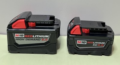 Milwaukee M18 RedLithium Battery Lot  9.0Ah High Demand & 5.0Ah XC – Open Box