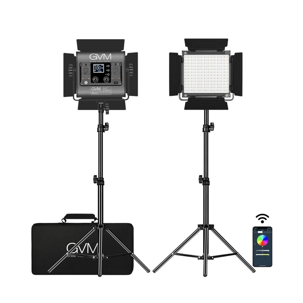 GVM 800D-RGB LED Light Panel (2-Light Kit) -UNUSED