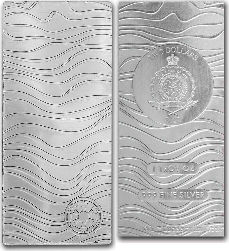 NEW! 2023 Niue $2 Star Wars Official Mandalorian Beskar 1oz .999 Silver art bar