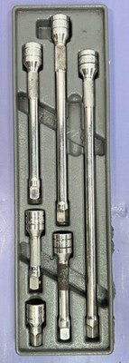 Snap On Tools NEW 206AFX 6pc 3/8" Drive Knurled Chrome Socket Extension Set USA