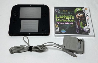 Nintendo 2DS Black/Red Handheld Game Console + New Luigi's Mansion: Dark Moon