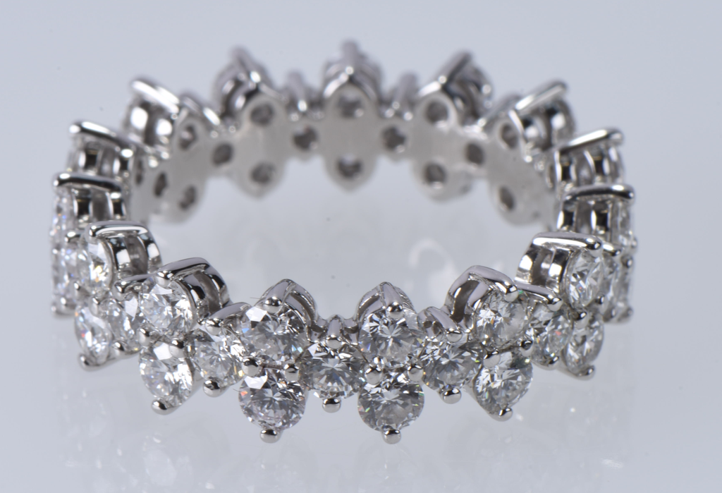 Tiffany & Co Aria Diamond Eternity Band Ring 18K Platinum w/ Box & Papers
