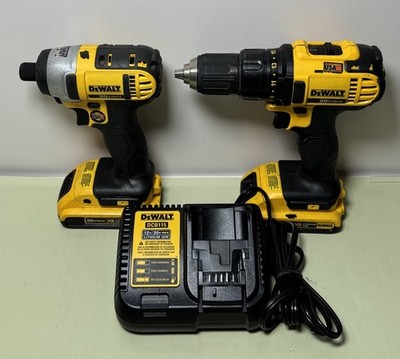DeWalt DCF885 Impact Driver+DCD780 Drill Kit 20V MAX Cordless w/Charger & 2 Batt