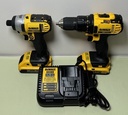 [11627-1] DeWalt DCF885 Impact Driver+DCD780 Drill Kit 20V MAX Cordless w/Charger & 2 Batt