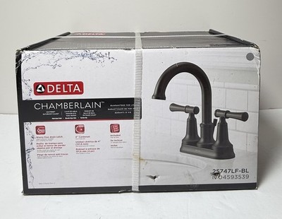 Delta Chamberlain Centerset Matte Black 2-Handle Bathroom Faucet 25747LF-BL