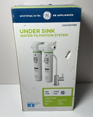 GE GXK255TBN Under Sink Dual Stage Water Filtration System with Faucet -New