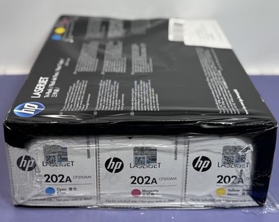 HP 202A - Cyan, Magenta, Yellow Toner Cartridges for HP Printers (3-pack)