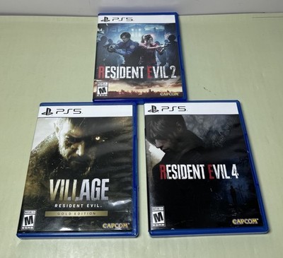 PS5 Resident Evil 2, 4 & Village Gold Edition Lot Bundle – Tested, Complete