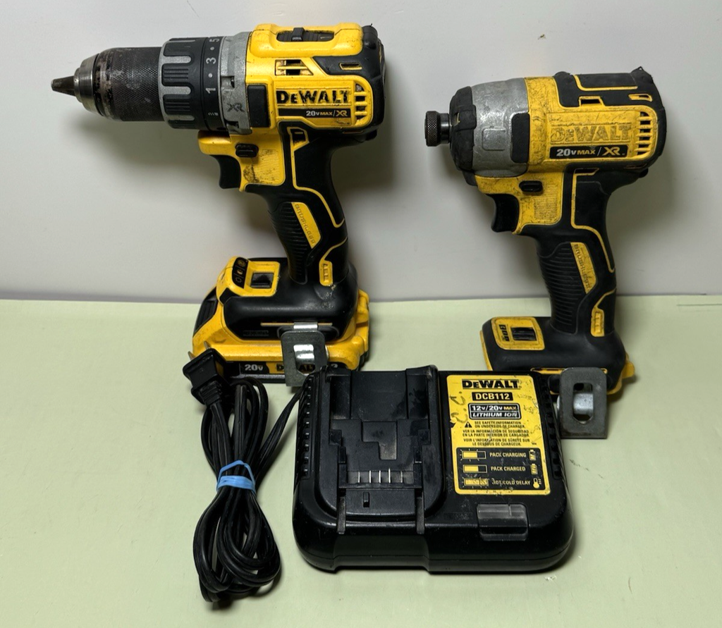 DeWalt 20V MAX XR Brushless Drill DCD791 & Impact Driver DCF887 w/Charger+Batter