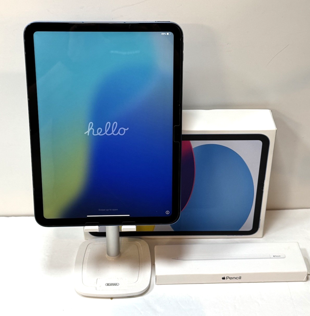 Apple iPad 11" (A16) 128GB Blue WiFi+Cell Unlocked 100% batt &Apple Pencil