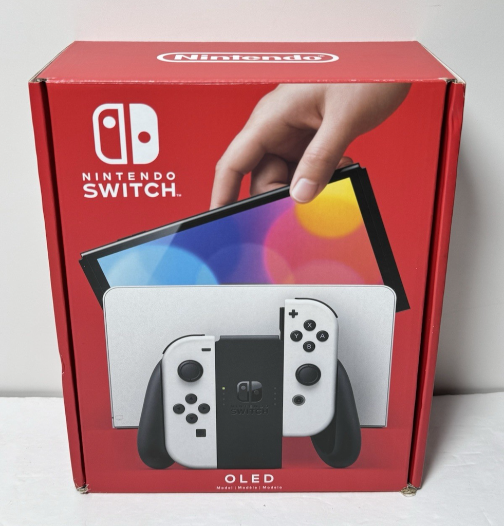 Nintendo Switch OLED Model HEG-001 Handheld Console - 64GB White - Mint