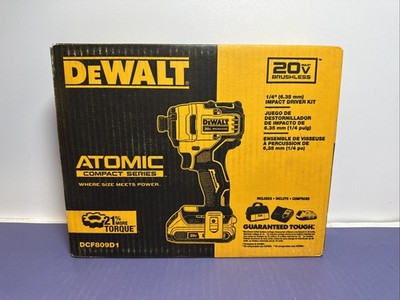 *NEW* Dewalt ATOMIC 20V Brushless Cordless Compact 1/4" Hex Impact Kit DCF809D1