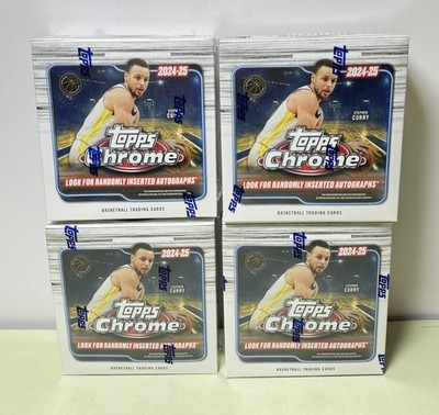 Lot of 4 Topps Chrome 2024-25 NBA Basketball Mega Boxes, New, Factory Sealed