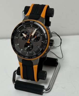 Tissot T-Race Cycling Chronograph Black Dial Men's Watch (T 111417 A) - Orange