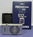 [12016-1] Canon PowerShot ELPH 180 20MP 8x Zoom Silver Canon Charger W/ 512gb SD Card