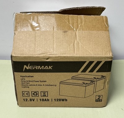 2- NERMAK 12V 10Ah Lithium LiFePO4 Deep Cycle Battery,