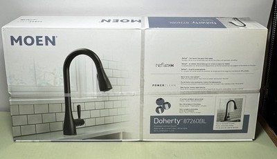 MOEN Doherty Single Handle Pull-Down Sprayer Kitchen Faucet Matte Black 87260BL