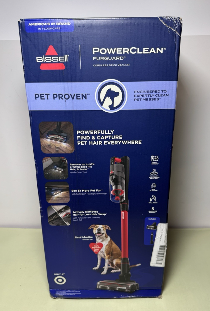 Bissell 4137 PowerClean FurGuard Rechargable Cordless Stick Vacuum-Sealed