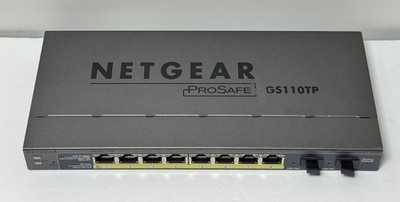 NETGEAR ProSafe GS110TP 8 Ports Wall-Mountable Gigabit Ethernet Switch w/adapter