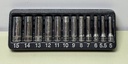 [12443-3] Snap-On 112STMMY 12pc 1/4" Drive 6pt Metric Flank Drive Deep Socket Set 5-15mm