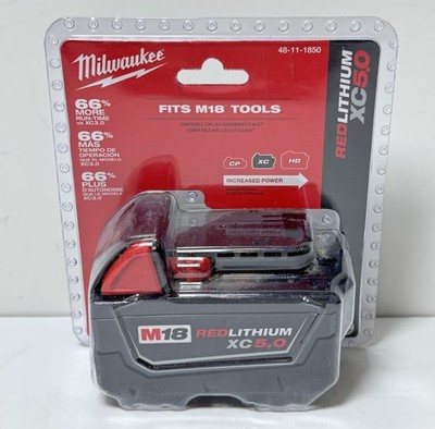 Milwaukee 48-11-1850 M18 XC 5.0 AH 18 Volt Capacity Battery -New Sealed