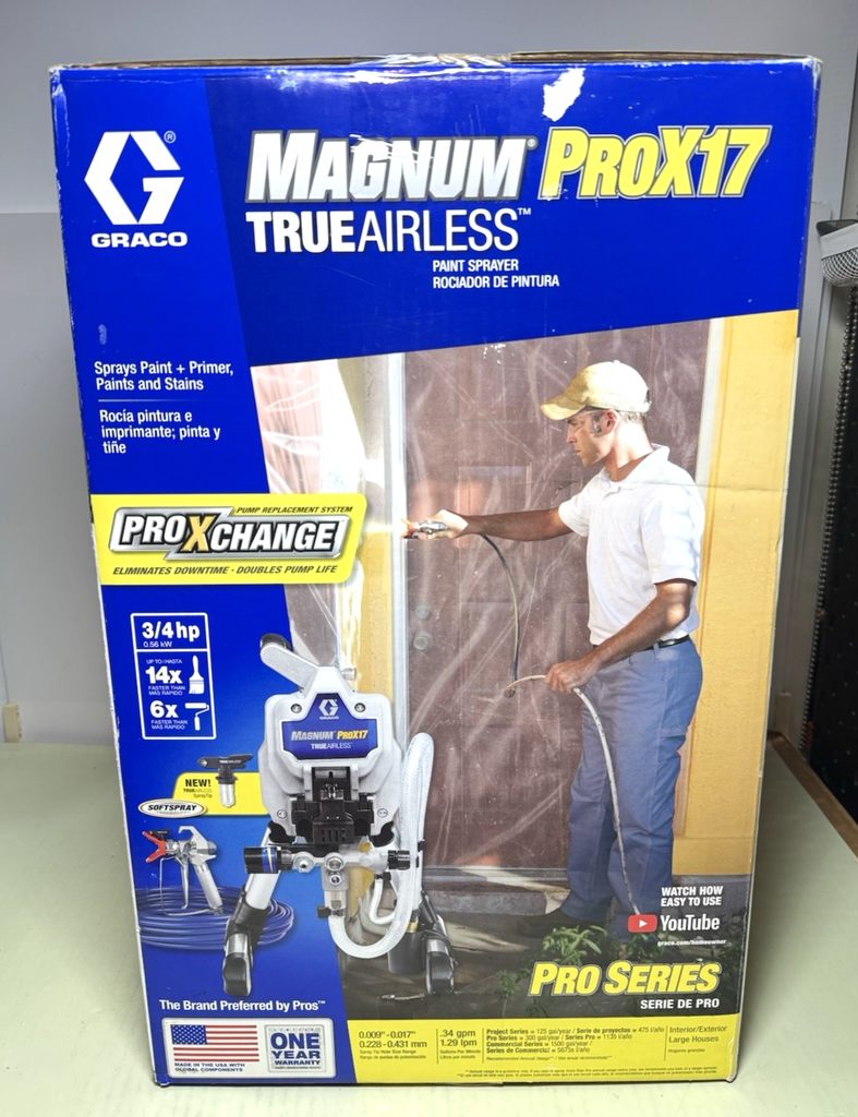 Graco Magnum ProX17 Stand Airless 3000 PSI Paint Sprayer- New Sealed