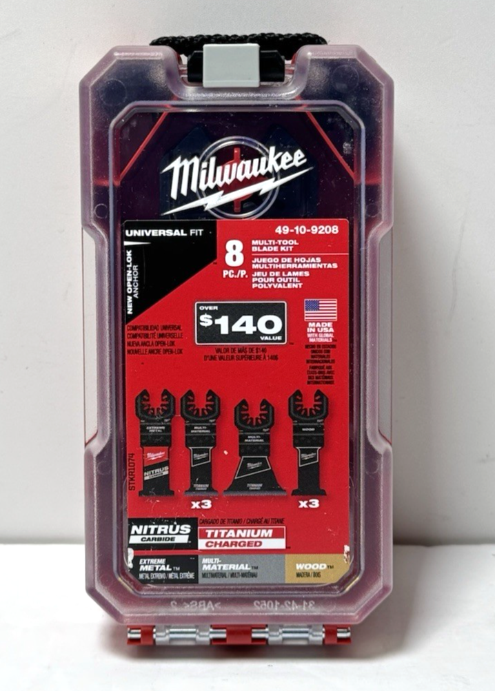Milwaukee 49-10-9208 Open-Lok Oscillating Multi-Tool Blades 8 Piece Kit-New