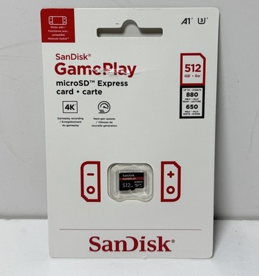 SanDisk MicroSD Express 512 GB GamePlay Memory Card-Brand New