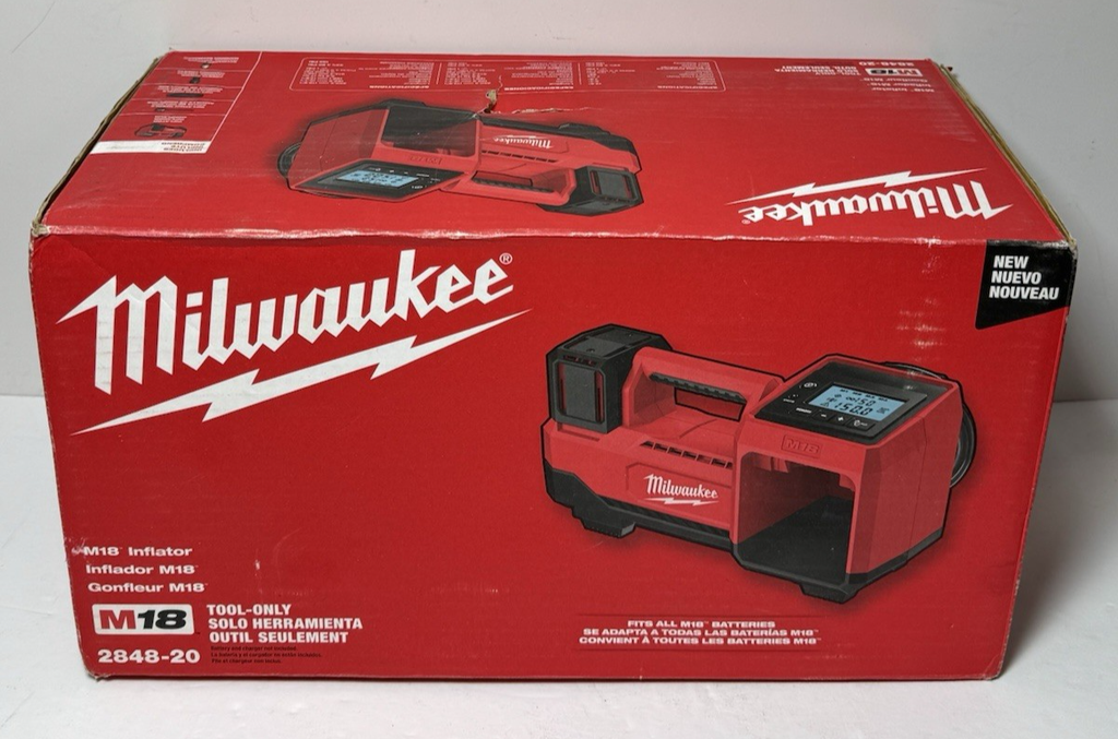 Milwaukee 2848-20 M18 18V Cordless Li-Ion Tire Inflator Bare Tool-Brand New