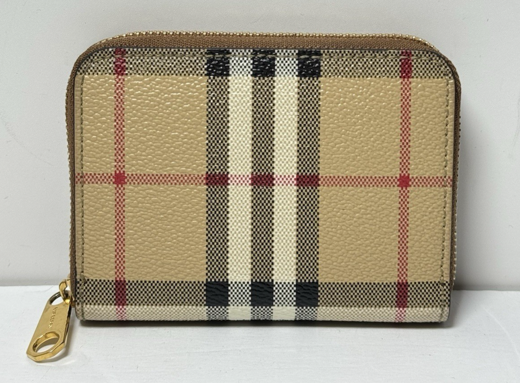 Burberry Small Check Zip Wallet