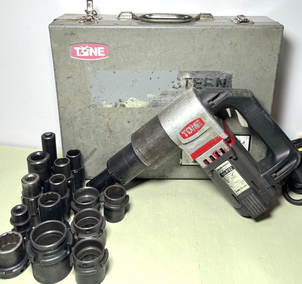 TONE GS-91EZ Electric Shear Wrench Kit w/ Case & Multiple Sockets – Japan