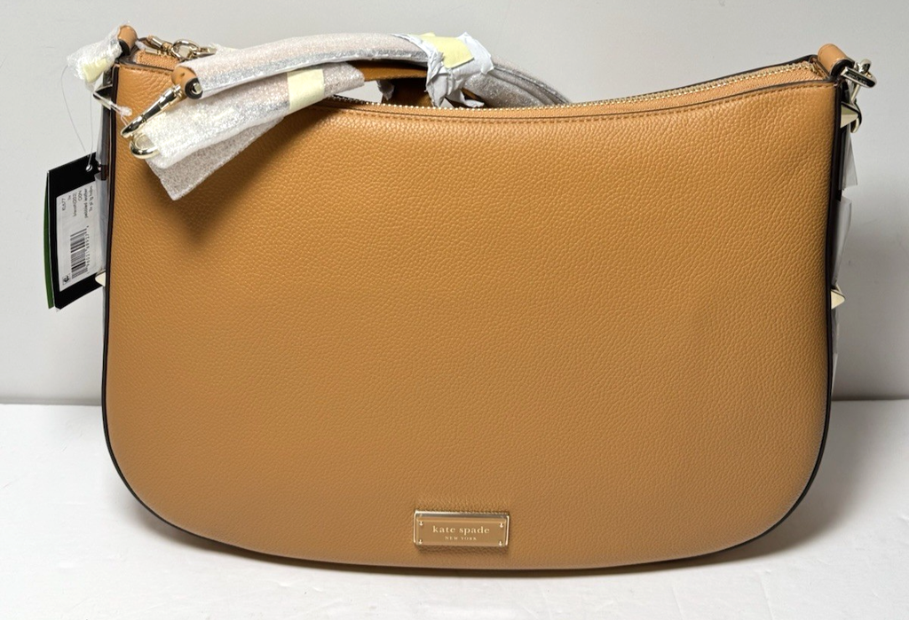Kate Spade New York Liv Large Hobo Leather Shoulder Bag Biscotti KL677-Brand New