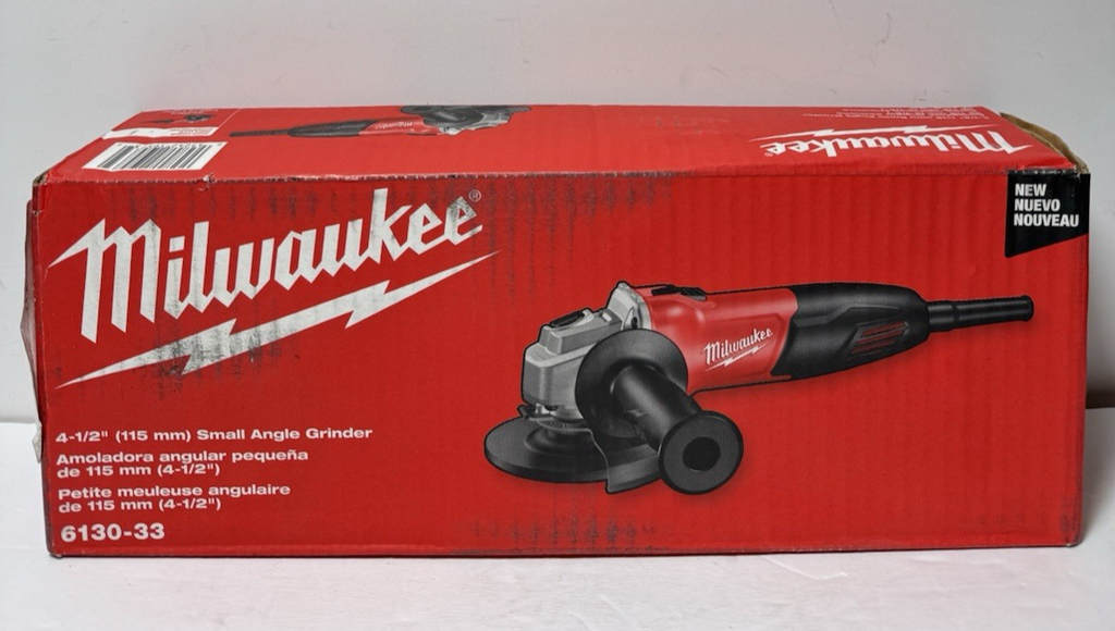 Milwaukee 6130-33 120V AC 7 Amp 4-1/2" Small Angle Grinder with Spanner Wrench