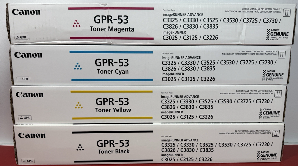 GPR-53 OEM CANON Toner Cartridge Full Set Black Cyan Magenta Yellow CYMK