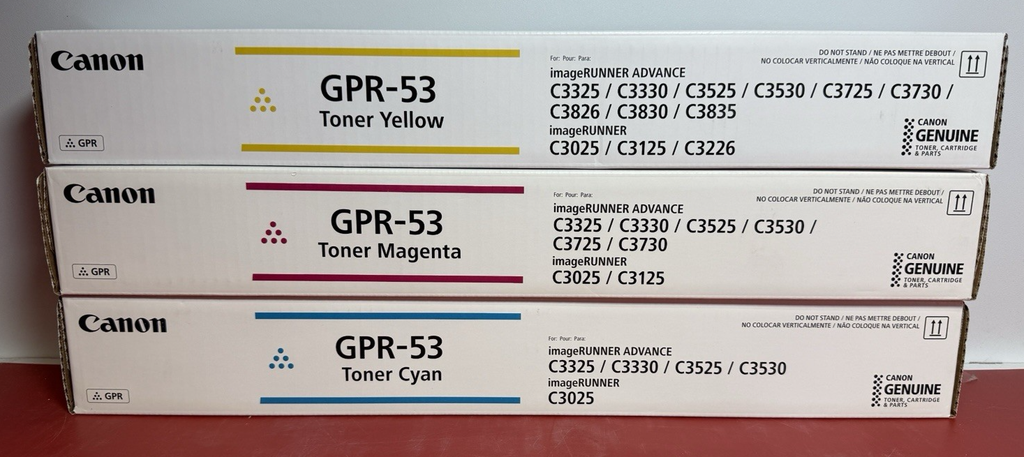 Canon GPR-53 Toner Set CMY – Cyan Magenta Yellow – OEM Brand NEW Factory Sealed