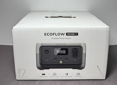 ECOFLOW Portable Power Station RIVER 2, 256Wh LiFePO4 Battery/ 1 Hour -New