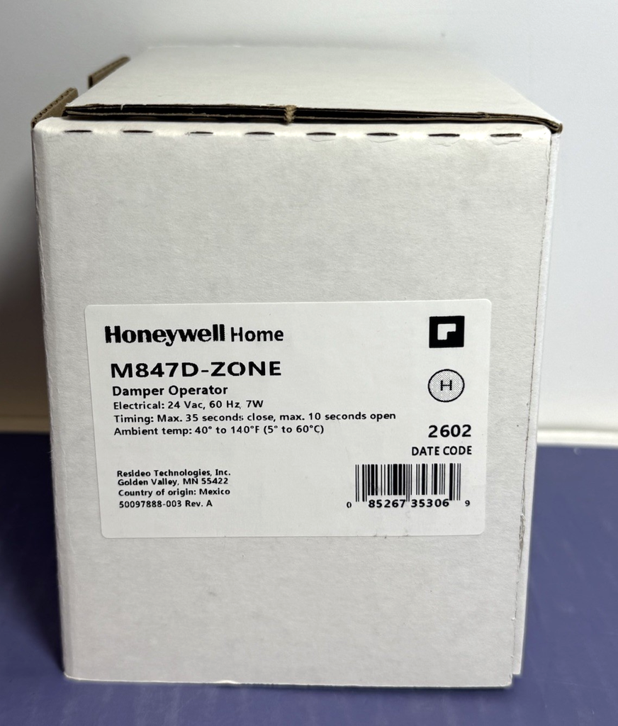 Honeywell Home M847D-Zone Damper Actuator Operator 24V