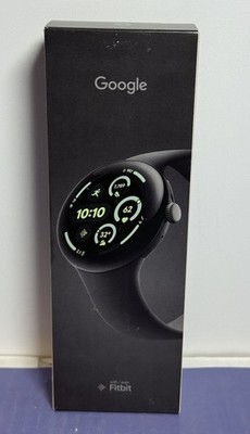 Google Pixel Watch 3 45mm WiFi GPS Obsidian Matte Black GA05785-US 3rd Gen-New