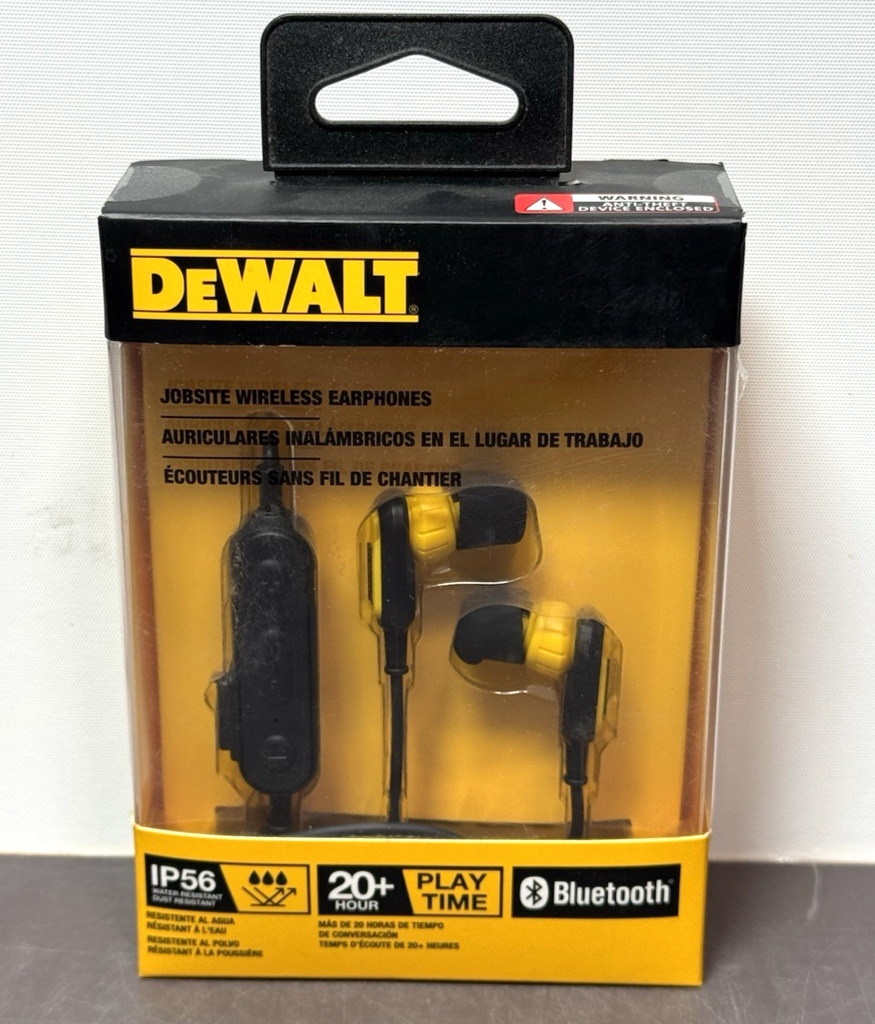 DeWalt Jobsite Wireless Earphones (DW3) Bluetooth -DXMA1909935-New