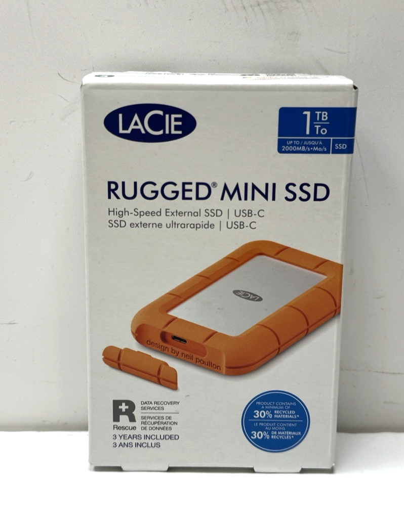 LaCie - Rugged Mini SSD 1TB Solid State Drive -New Sealed