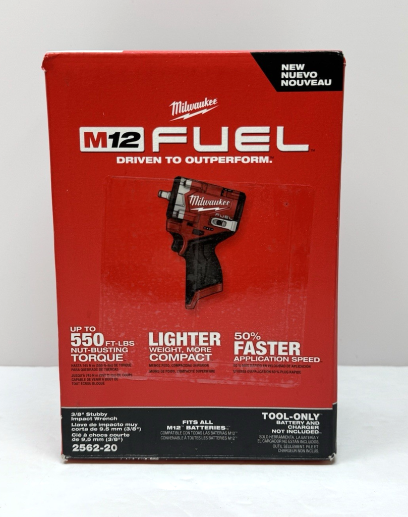 Milwaukee 2562-20 M12 FUEL Stubby 3/8" Impact Wrench - Tool Only - Open Box