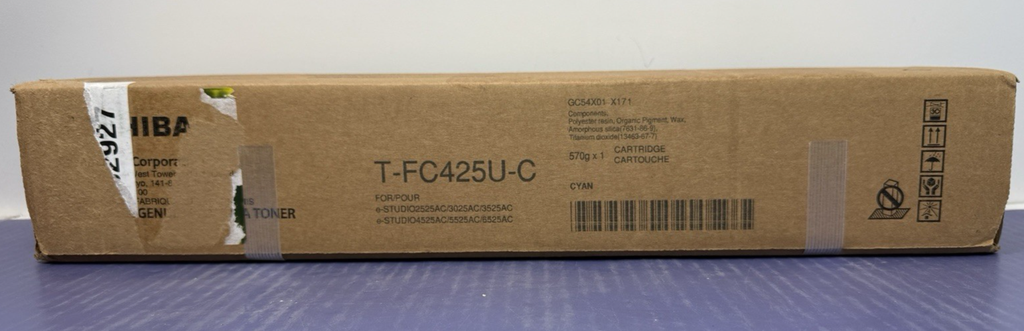 Genuine Toshiba T-FC425U-C Cyan Toner Cartridge Brand New Factory Sealed