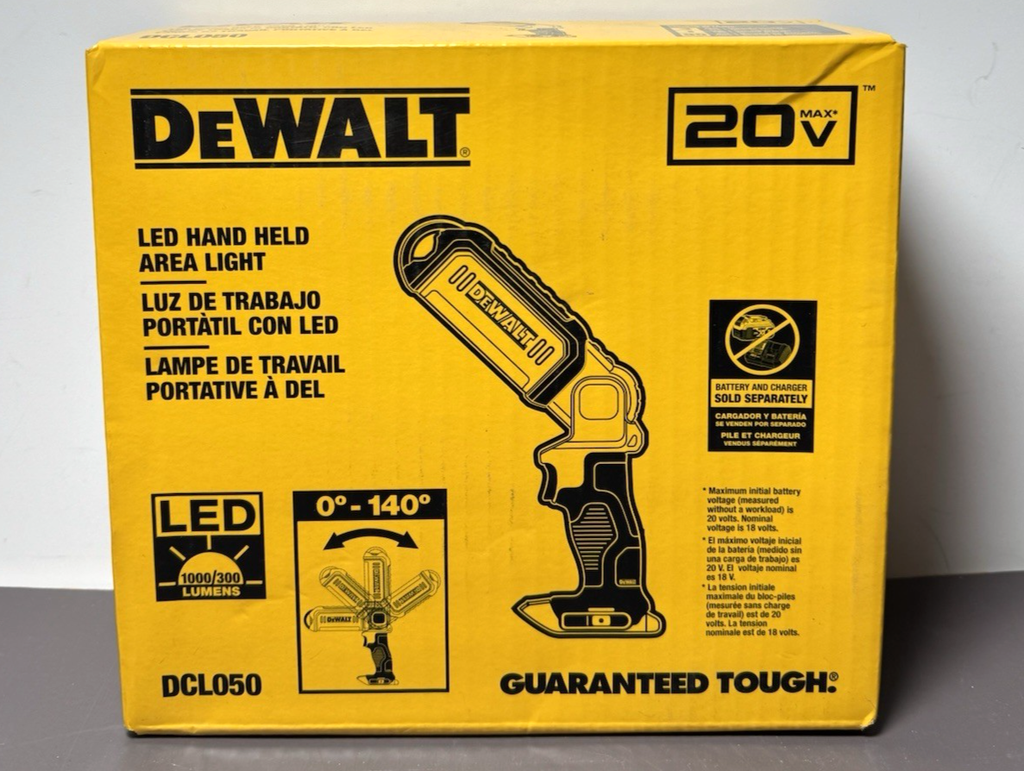 DEWALT DCL050 20V MAX LED Cordless Handheld Area LED Work Light -New