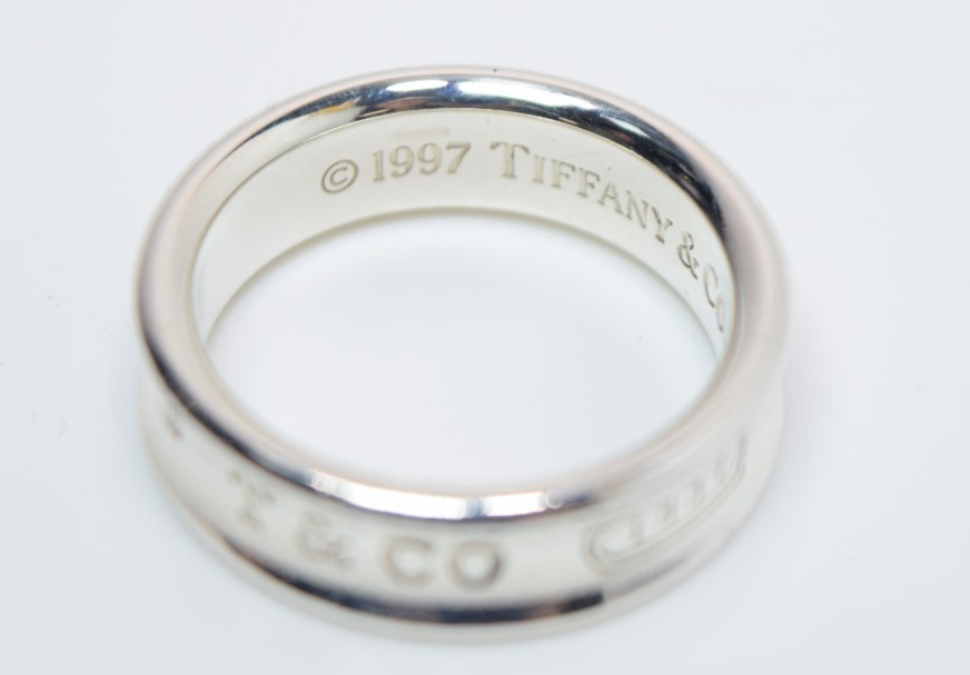 Size 10 Tiffany & Co 1837 Ring Concave Unisex in Sterling Silver - Exc Preowned