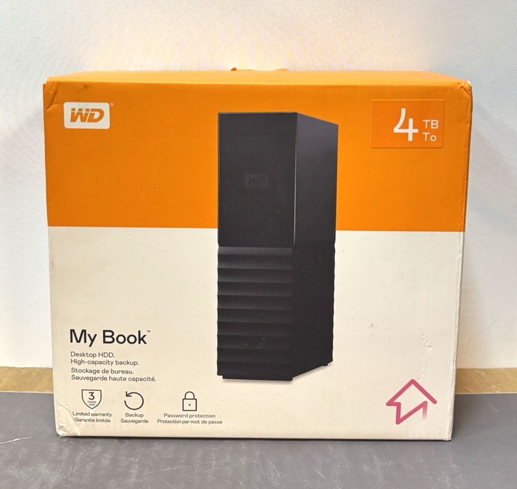 WD 4TB My Book Desktop External Hard Drive WDBBGB0040HBK-NESN - Brand New