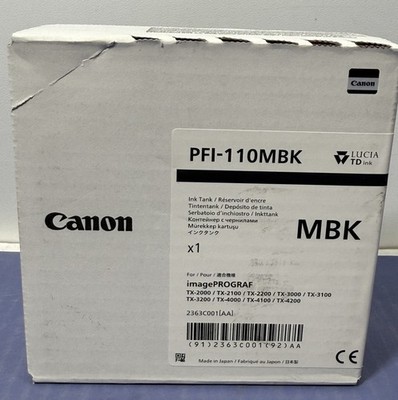 Canon PFI-110MBK PFI-110 MBK Ink Cartridge - Matte Black 2367C001[AA] NEW SEALED