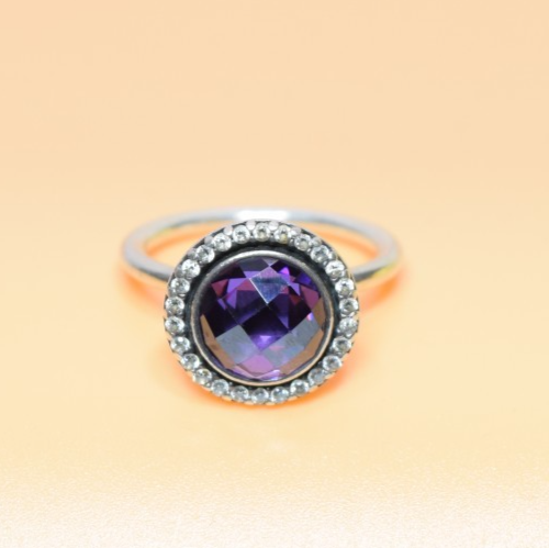 Pandora Sterling Silver Purple Brilliant Legacy Ring Size: 7